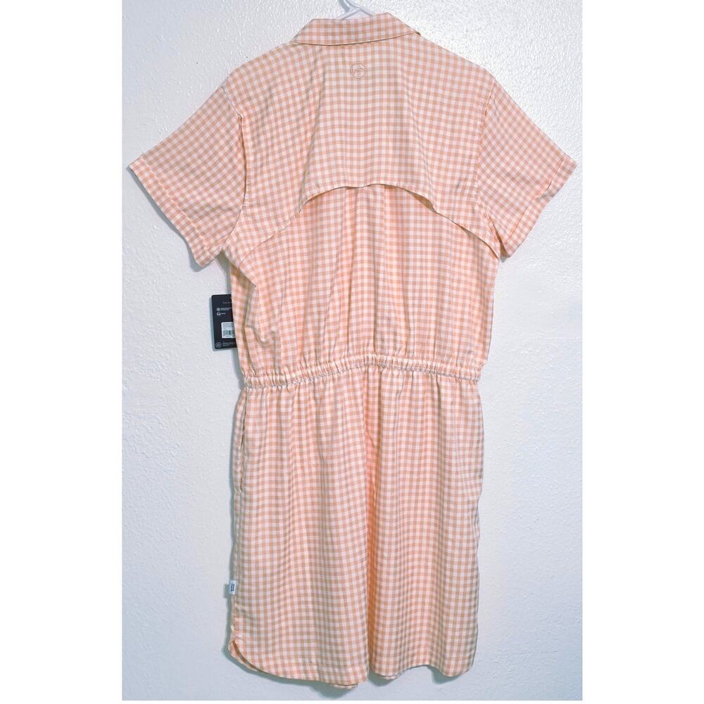 Magellan Southern Summer Fishing Shirt Dress Peach Parfait Gingham Size XL NEW - Picture 4 of 16
